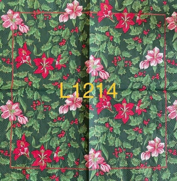 Christmas (L1214) - Amaryllis Red and Holly