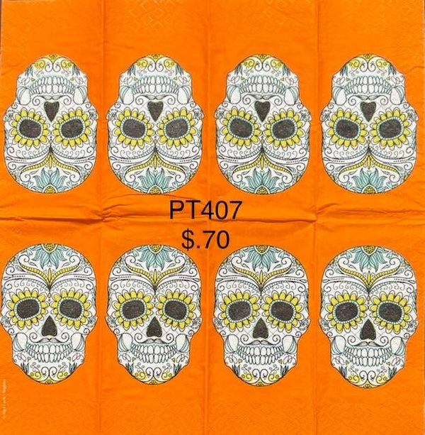Halloween (PT407) - Skull on Orange Background