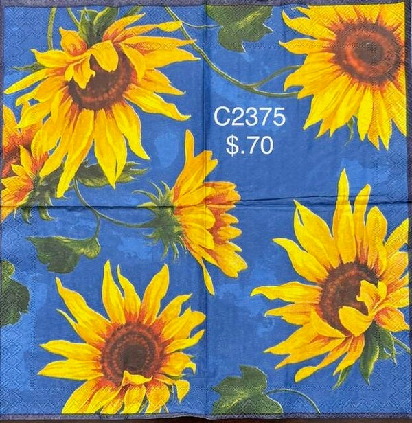 Sunflowers (C2375) - Sunflowers on Blue Background