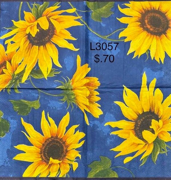 Sunflowers (L3057) - Sunflowers on Blue Background