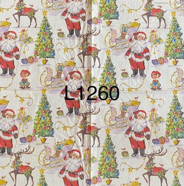 Christmas (L1260/1316/1813) - Santa, Tree, Sled, and Reindeer