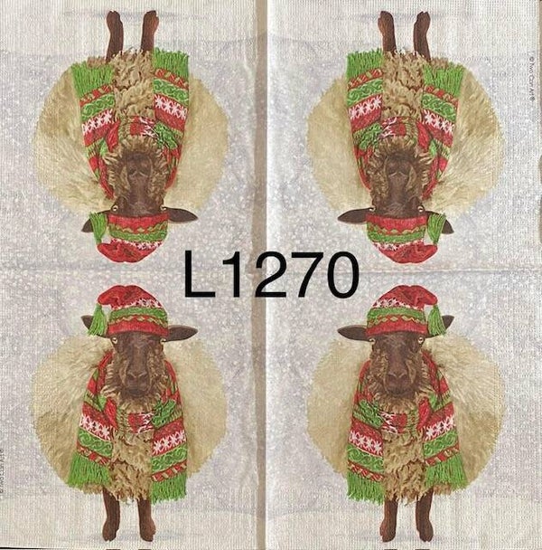 Winter (L1270) - Sheep with Hat and Scarf