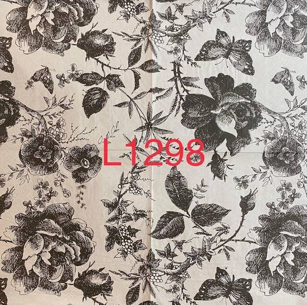 Flowers (L1298) - Black and White Roses