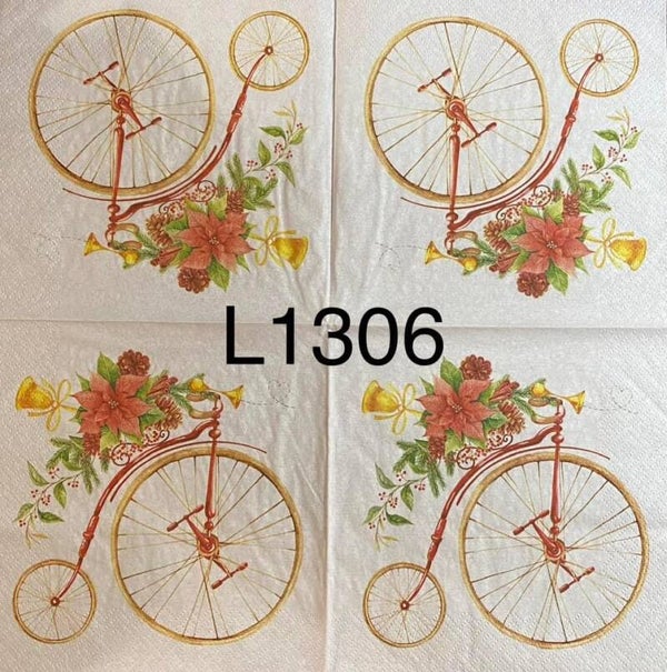 Christmas (L1306) - Red Bicycle with Flowers