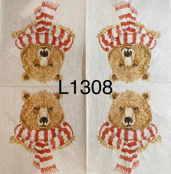 Winter (L1308) - Bear with Scarf