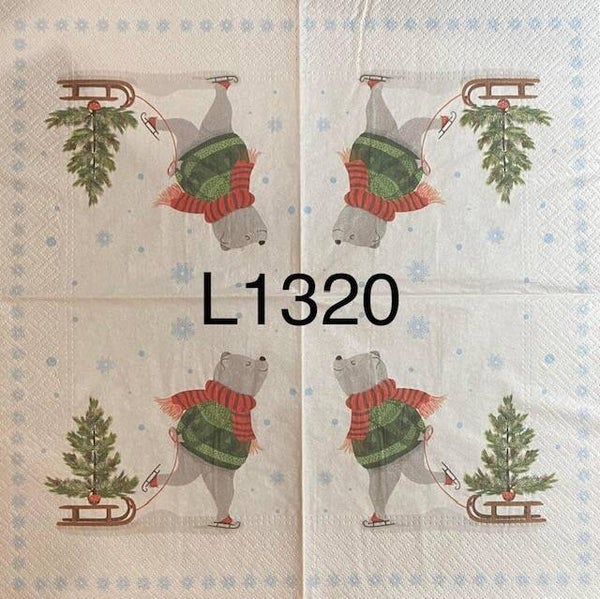 Christmas (L1320) - Bear Pulling a Sled with Tree