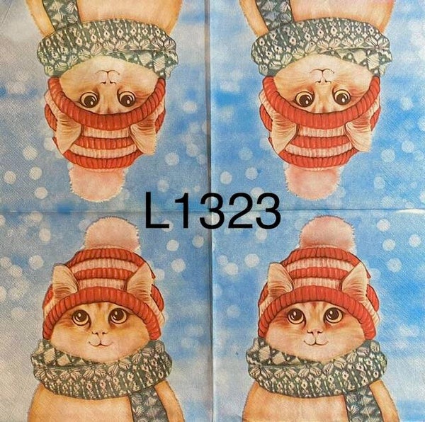 Cats (L1323) - Cat Wearing a Hat and a Scarf