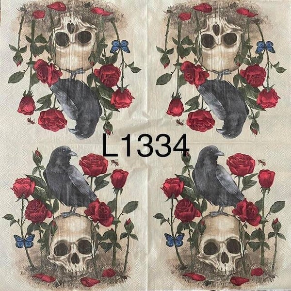Halloween (L1334) - Skeleton with Crow and Roses