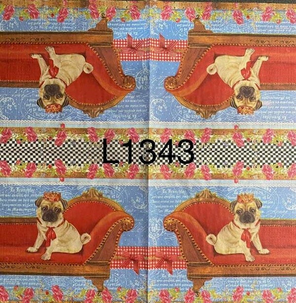 Dogs (L1343) - Pug on Couch