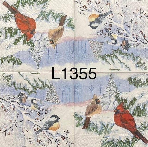 Winter (L1355) - Cardinal and Other Birds