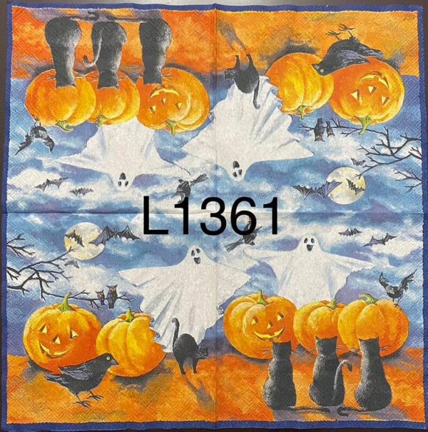 Cats (L1361) - Pumpkins and Black Cats