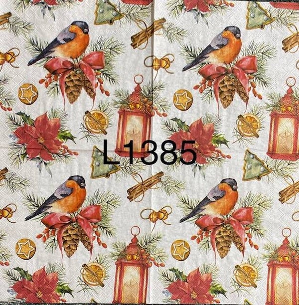 Christmas (L1385) - Bird, Pinecones, Lantern, Trees