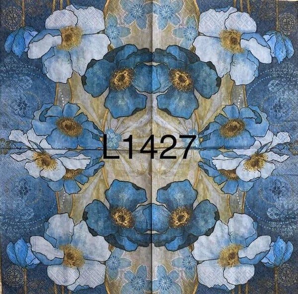 Flowers (L1427) - Blue and White Flowers Watercolors