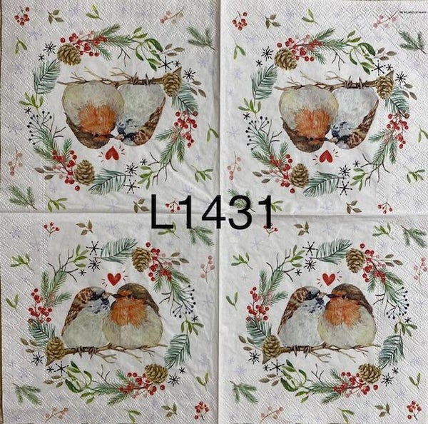 Winter (L1431) - Two Birds in a Wreath