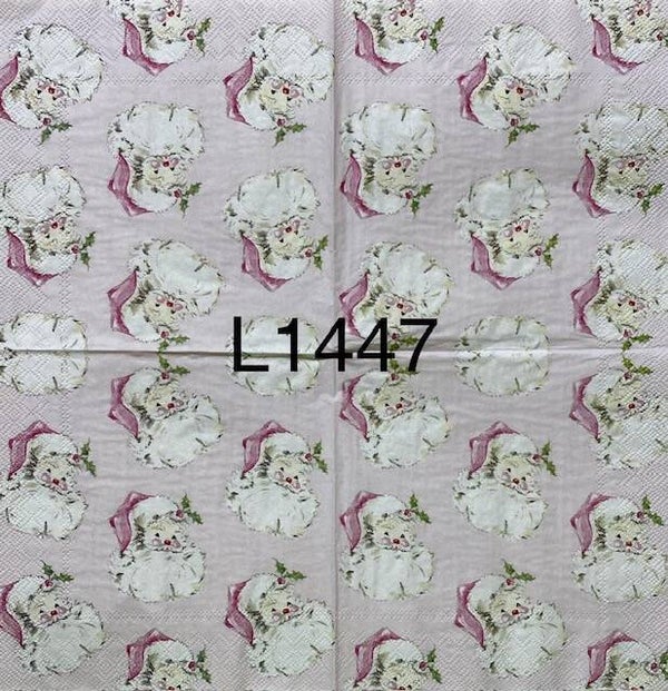 Christmas (L1447) - Santa Faces Pink