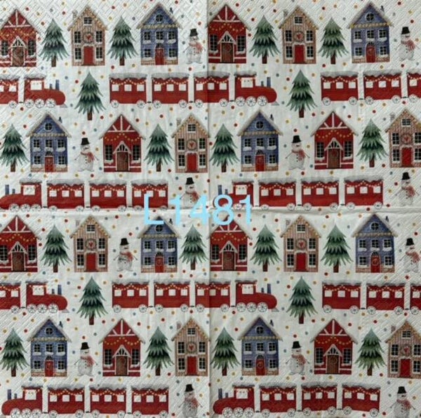 Christmas (L1481) - Houses, Trees, Snowman, Train