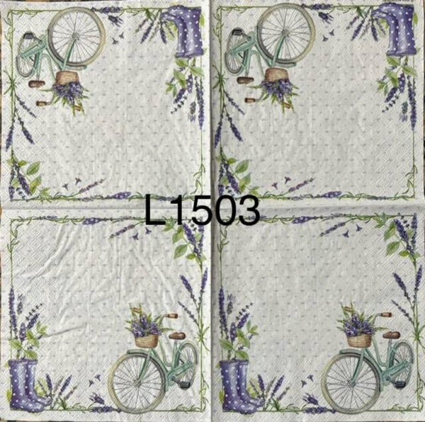 Flowers (L1503) - Lavender with Bicycle and Boots