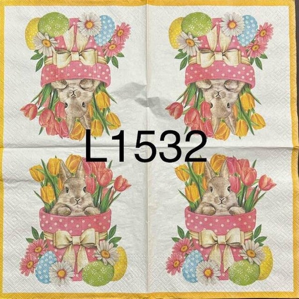 Easter (L1532) - Bunny in Pot with Tulips