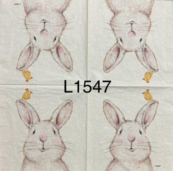Easter (L1547) - Bunny Looking at Bird on Ear
