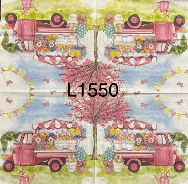 Flowers (L1550) - Pink Truck with Flowers