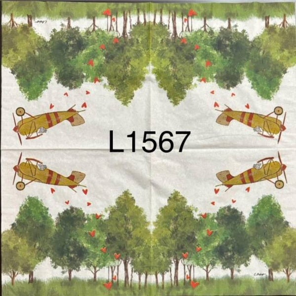 Valentines (L1567) - Airplane Releasing Hearts