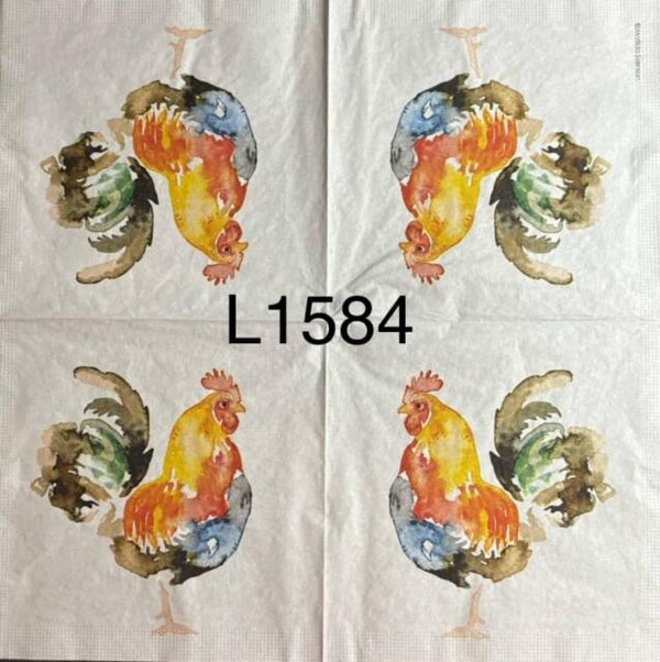 Birds (L1584) - Watercolor Rooster
