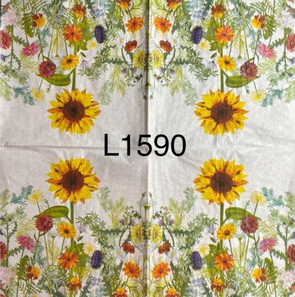 Sunflowers (L1590) - Sunflower in a Field of Wildflowers
