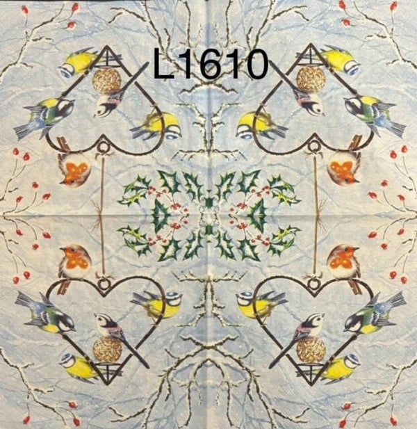 Winter (L1610) - Birds Hanging on Heart Ornament