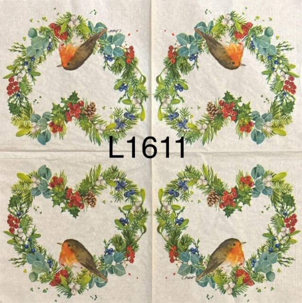 Winter (L1611) - Robin in a Wreath