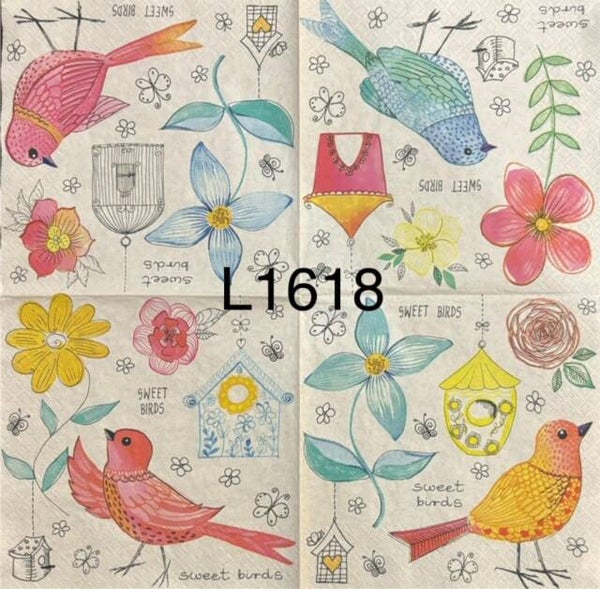 Birds (L1618) - Birds and Flowers