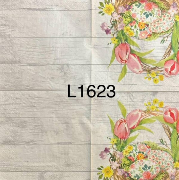 Easter (L1623) - Easter Egss and Tulip Wreath