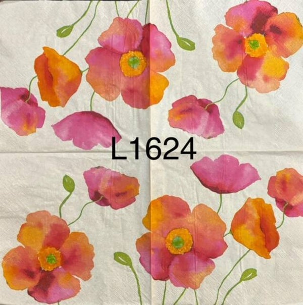 Flowers (L1624) - Pink and Orange