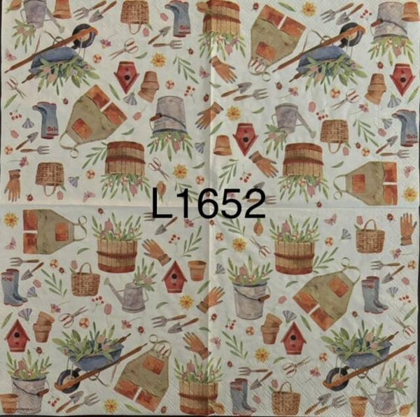 Garden (L1652) - Tools in Brown and Blue
