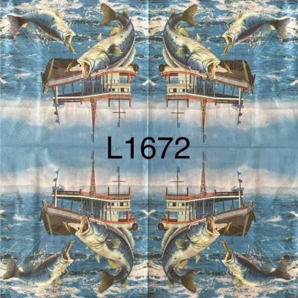 Beach (L1672) - Fishing Boat with Bass