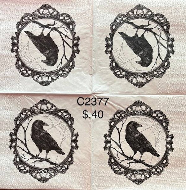 Halloween (C2377) - Black Crow in a Frame