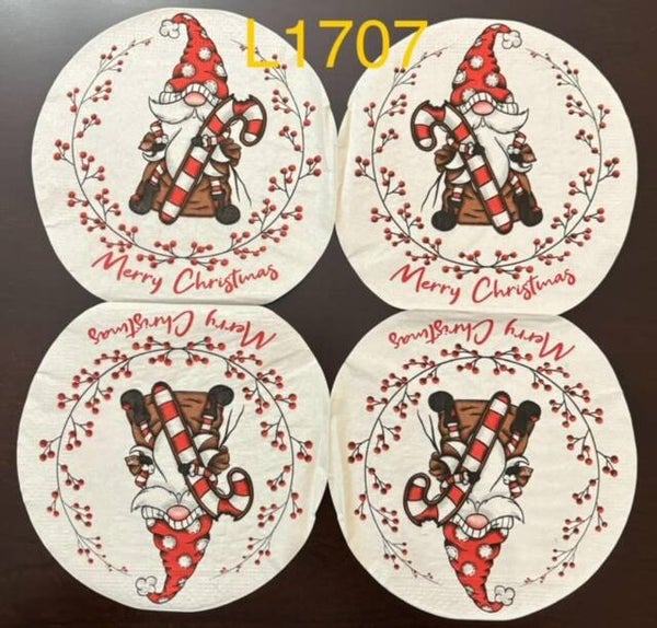 Gnomes (L1707) - Merry Christmas Gnome Holding Candy Cane