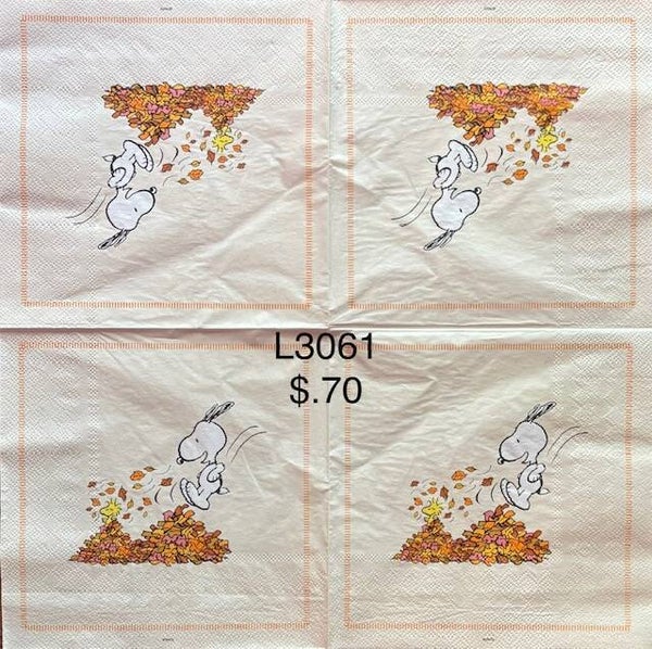 Snoopy (L3061) - Snoopy Falling into a Pile of Leaves