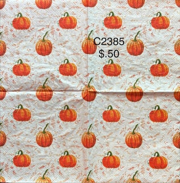 Fall (C2385) - Pumpkins and Flowers Background