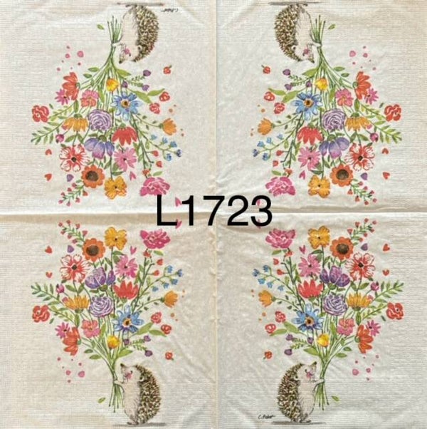 Animals (L1723) - Hedgehog with Flowers