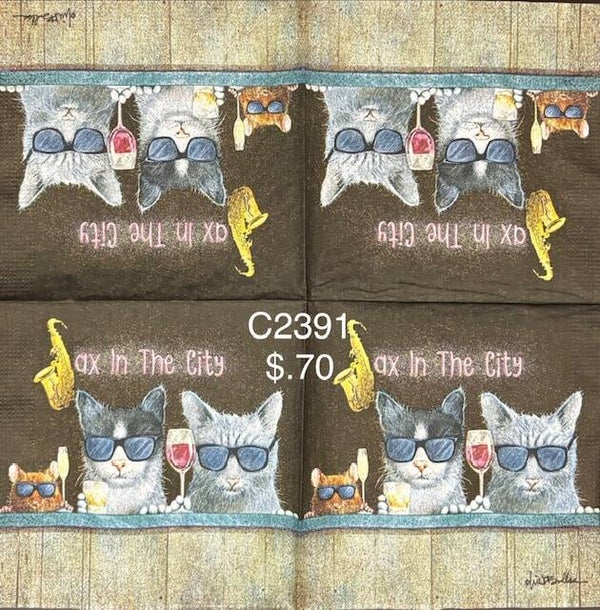 Drinks (C2391) - Cats "Sax in the City"