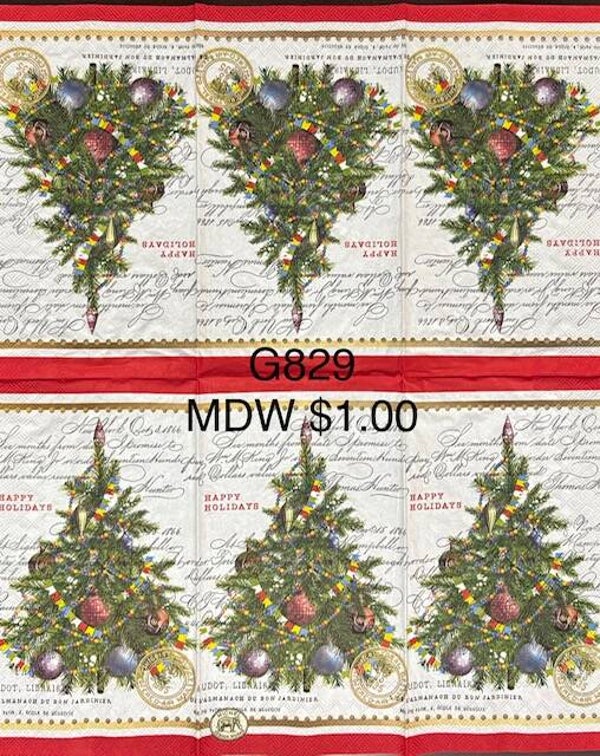 Christmas (G829) - MDW Christmas Tree with Script in Background