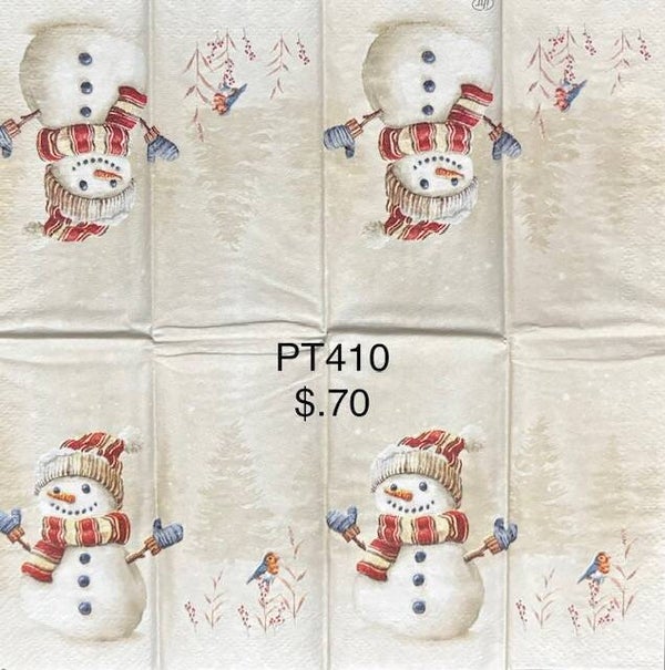 Christmas (PT410) - Snowman with Robin