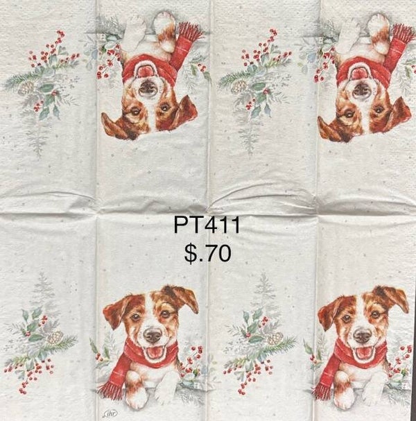 Christmas (PT411) - Dog Wearing a Scarf