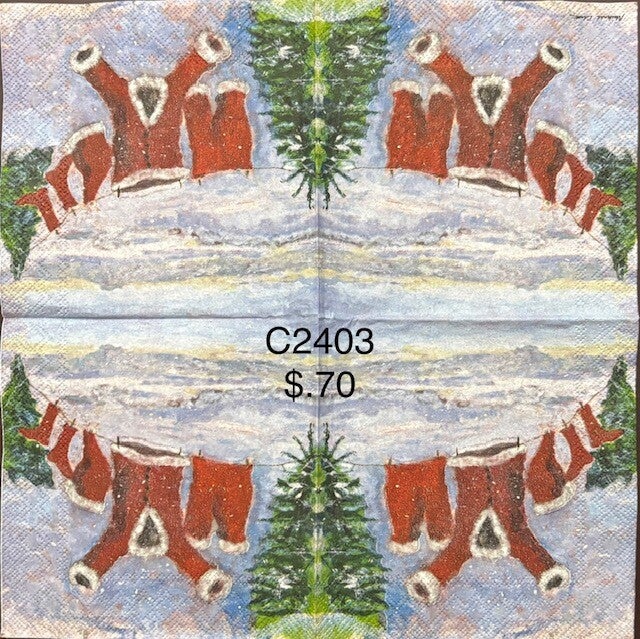 Christmas (C2403) - Santa's Clothes Hanging from Clothesline