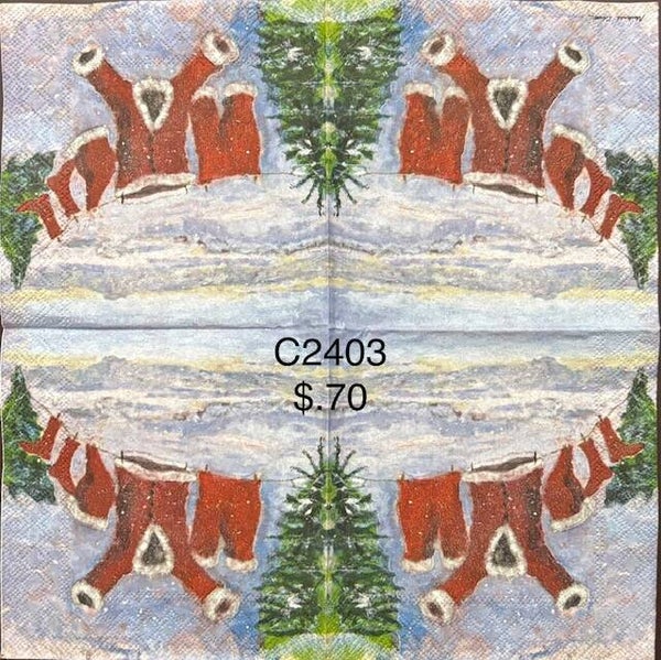 Christmas (C2403) - Santa's Clothes Hanging from Clothesline