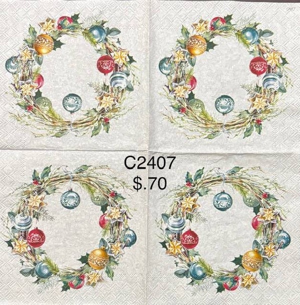 Christmas (C2407) - Wreath with Ornaments