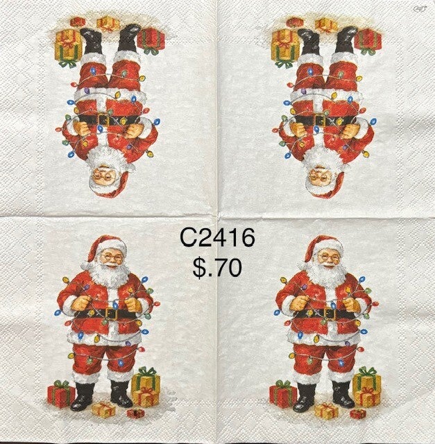 Christmas (C2416) - Santa Wrapped in Christmas Lights
