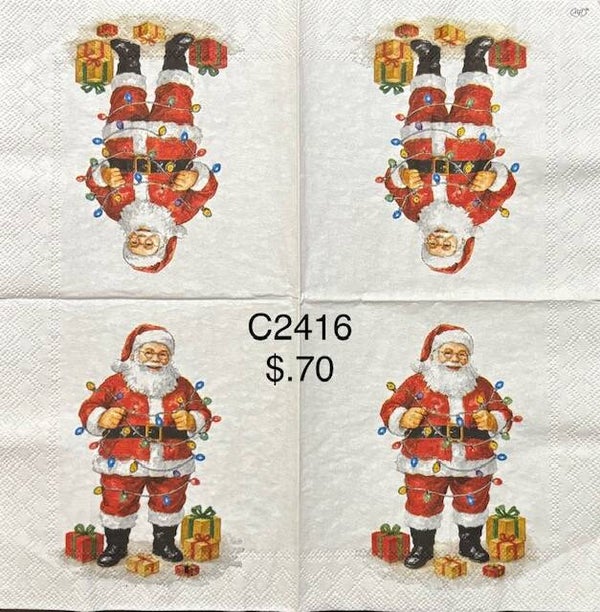 Christmas (C2416) - Santa Wrapped in Christmas Lights