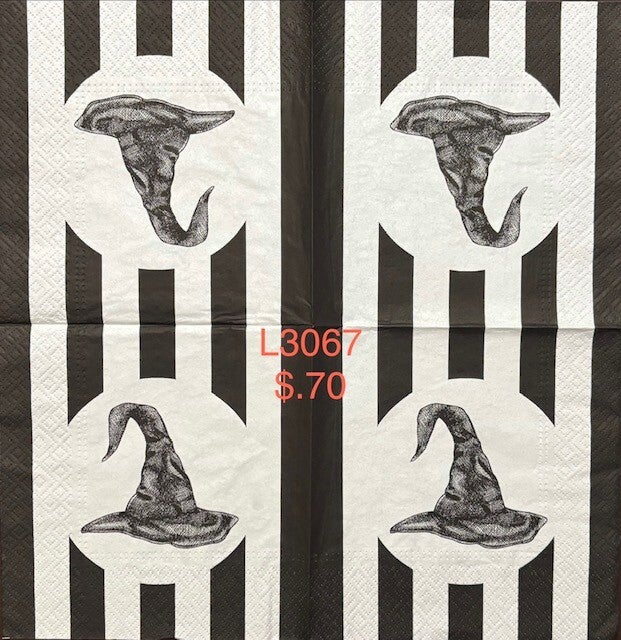 Halloween (L3067) - Witch Hat with Black and White Stripes in Background