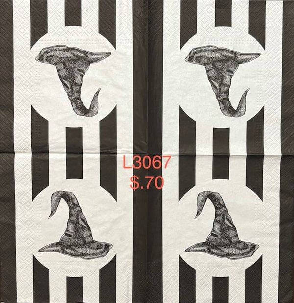 Halloween (L3067) - Witch Hat with Black and White Stripes in Background